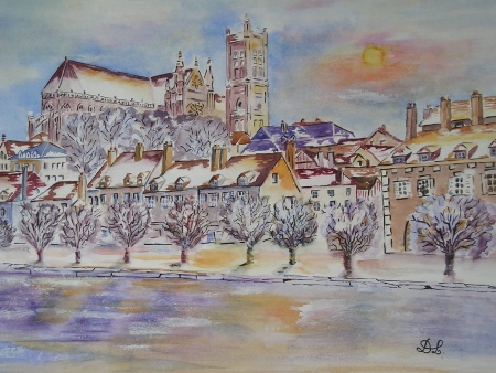 Auxerre sous la neige