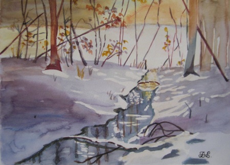 Rivière sous la neige